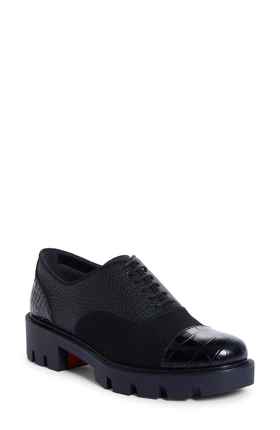 Christian Louboutin Randona Platform Oxford Shoe In Black
