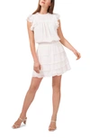 1.state Smocked Waist Tiered Miniskirt In Soft Ecru