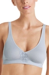 Hanro Dorea Ribbed Cotton Wireless Bra In Titan