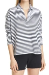 Frank & Eileen Heritage Jersey Popover Henley In Wht W/ British Royal Navy