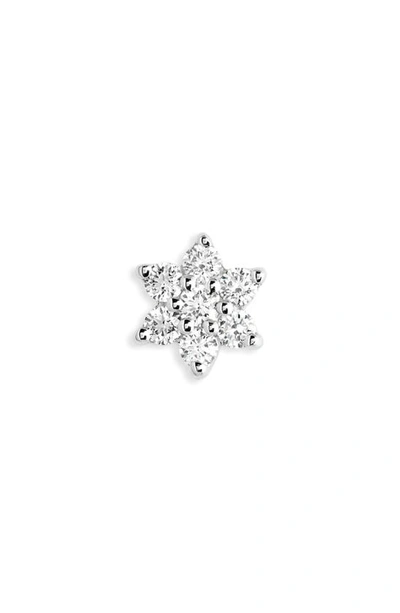 Maria Tash Single Diamond Flower Stud Earring In White Gold