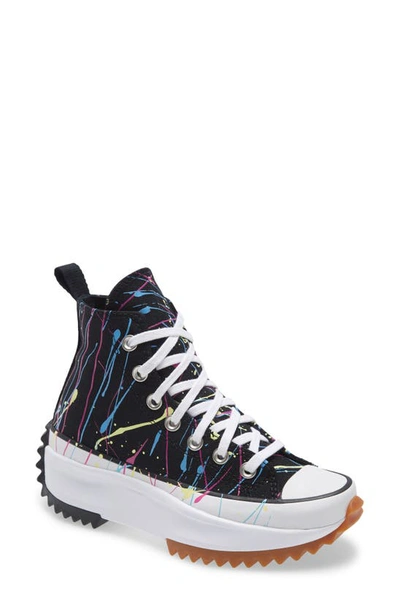 Converse Chuck Taylor® All Star® Run Star Hike High Top Platform Sneaker In Black/ Multi/ White