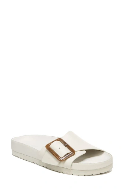 Vince Grant Leather Buckle Platform Sandals In Off White
