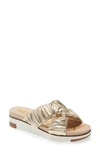 Sam Edelman Aliana Platform Sandal In Molten Gold