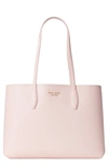 Kate Spade All Day Large Leather Tote In Chalk Pink