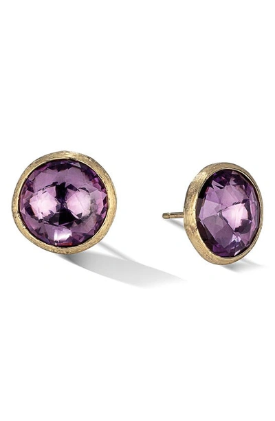 Marco Bicego 18k Yellow Gold Jaipur Color Amethyst Large Stud Earrings