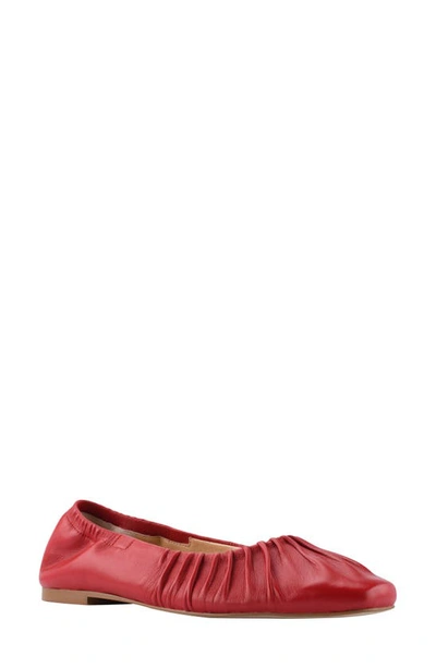 Marc Fisher Ltd Ophia Ballet Flat In Dk Crimson Leather