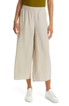 Eileen Fisher Organic Linen Crop Wide Leg Pants In Unnat