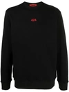 424 Logo-embroidered Cotton Sweatshirt In Black