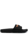 Heron Preston Logo-patch Open-toe Slides In Black