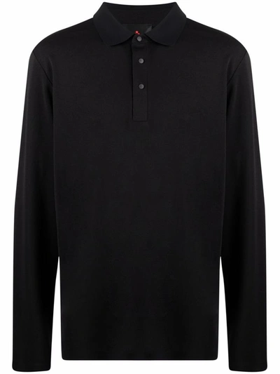 Peuterey Long-sleeve Polo Shirt In Black