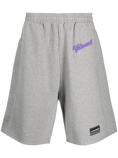 Vetements Knee-length Cotton Shorts In Grey