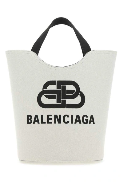 Balenciaga Medium Wave Canvas New Tote In White