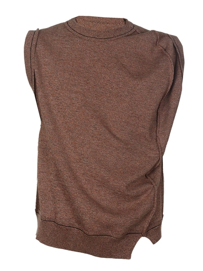 Ader Error Twisted Sleeveless Sweater In Red