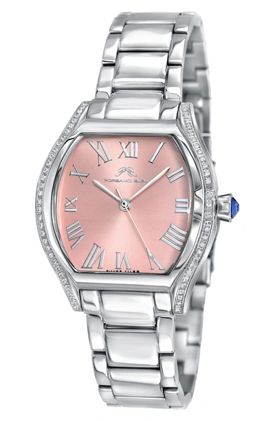 Porsamo Bleu Celine Bracelet Watch, 33.5mm X 40mm In Silver-baby Pink