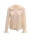 SAINT LAURENT SAINT LAURENT RUFFLE DETAIL PUSSYBOW BLOUSE