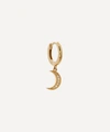 ANDREA FOHRMAN 14CT GOLD DIAMOND CRESCENT MOON SINGLE HOOP EARRING,000733470