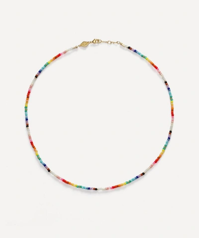 Anni Lu Gold-plated Nuanua Beaded Necklace In Rainbow