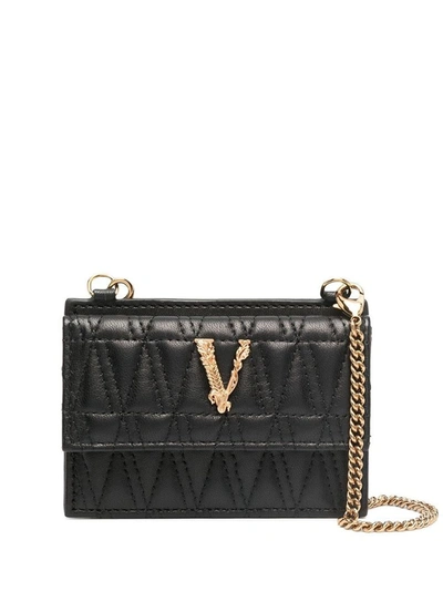 Versace Women's Dp3h977vdnatr4kvo41 Black Leather Card Holder