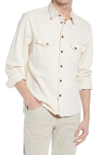 Billy Reid Organic Cotton Denim Button-up Shirt In Natural