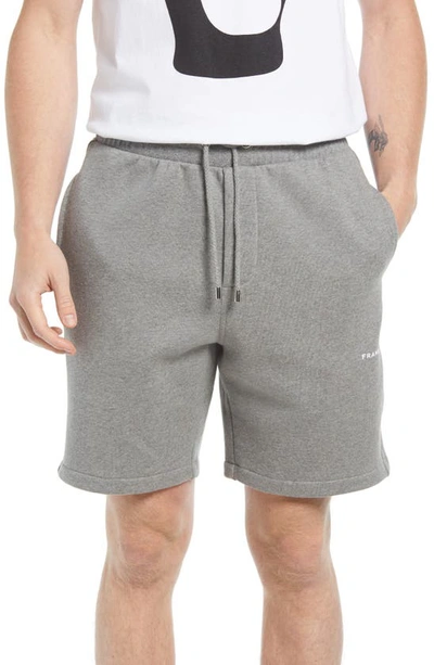 Frame Drawstring-waist Cotton-blend Jersey Shorts In Gris