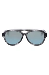 King Baby Las Vegas 55mm Gradient Aviator Sunglasses In Gry Tortoise/ Blu Grdnt Mirror