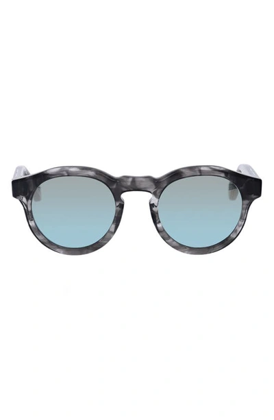King Baby Nashville 48mm Round Gradient Sunglasses In Gry Tortoise/ Blu Grdnt Mirror
