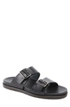 Bruno Magli Men's Erasmo Double Buckle Leather Sandals In Black