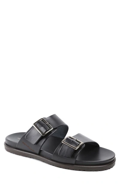 Bruno Magli Men's Erasmo Double Buckle Leather Sandals In Black