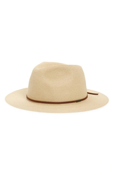 Brixton Wesley Packable Straw Fedora In Tan