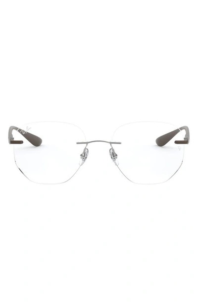 Ray Ban 51mm Rimless Optical Glasses In Spot Brn