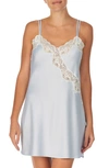 Ralph Lauren Double Strap Lace Chemise In Blue