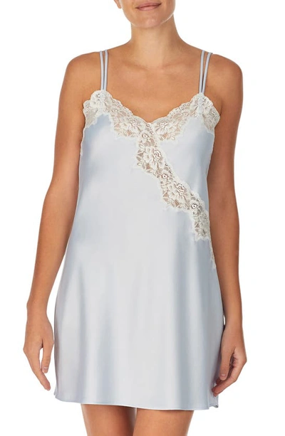 Lauren Ralph Lauren Double Strap Lace Chemise In Blue