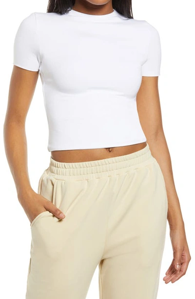 Re Ona Signature Crop T-shirt In White