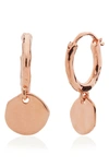 Monica Vinader Rose Gold Plated Vermeil Silver Siren Muse Mini Drop Huggie Hoop Earrings In Rose Gold