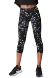 Sweaty Betty Power Workout Crop Pocket Leggings In Blue Floral Flow Print