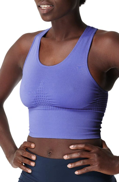 Sweaty Betty Stamina Longline Sports Bra In Cornflower Blue