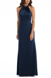 AFTER SIX HALTER NECK CHARMEUSE & CREPE GOWN,6834S