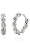 Monica Vinader Corda Sterling Silver Single Huggie Earrings In Sterling Silver