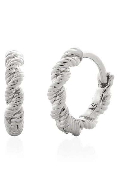 Monica Vinader Corda Sterling Silver Single Huggie Earrings