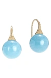 Marco Bicego Africa Boules Aquamarine Drop Earrings In Yellow Gold