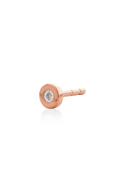 Monica Vinader Linear 18ct Rose Gold-plated Vermeil Sterling-silver And White Diamond Stud Earrings