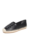 Tory Burch Ines Espadrilles In Black,silver