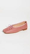 Mansur Gavriel Dream Square-toe Leather Ballerina Flats In Blush