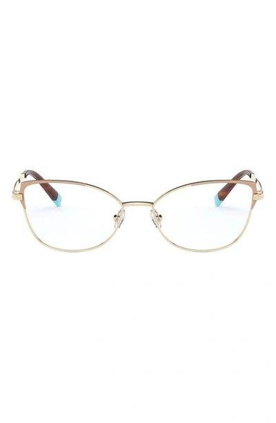 Tiffany & Co 53mm Butterfly Optical Glasses In Light Brown/ Gold