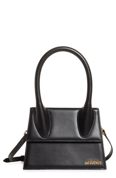 Jacquemus Le Grand Chiquito Leather Top Handle Crossbody Bag In Black