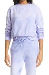 Cotton Citizen Milan Tie Dye Crop Sweatshirt In Lilac Crystal