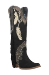 Dingo Embroidered Western Boot In Black Leather