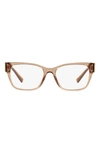 Versace 54mm Square Optical Glasses In Transparent Brown