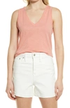 MADEWELL WHISPER SHOUT COTTON V-NECK TANK,MD045